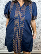 Navy & Cinnamon Mini Dress