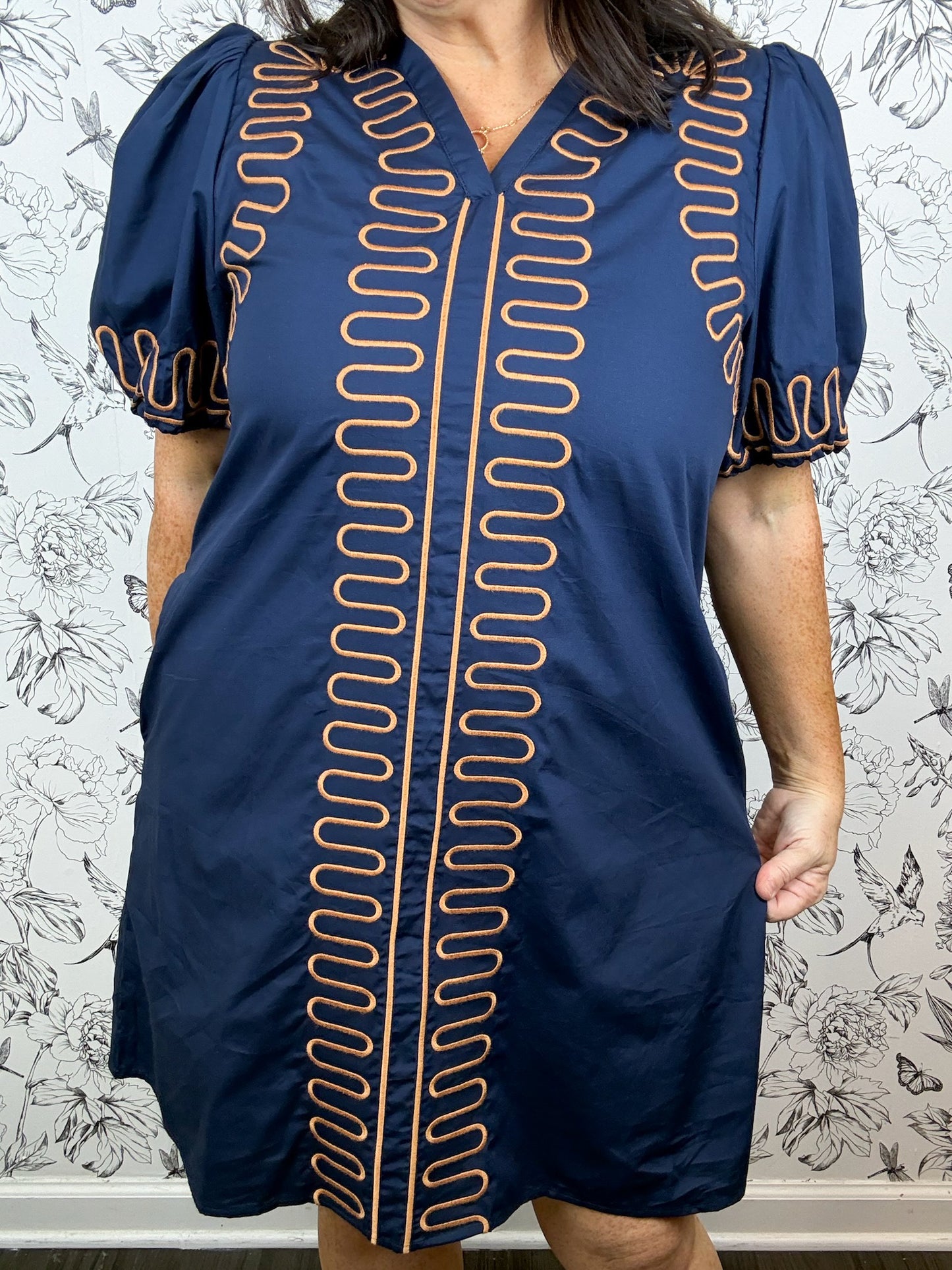 Navy & Cinnamon Mini Dress