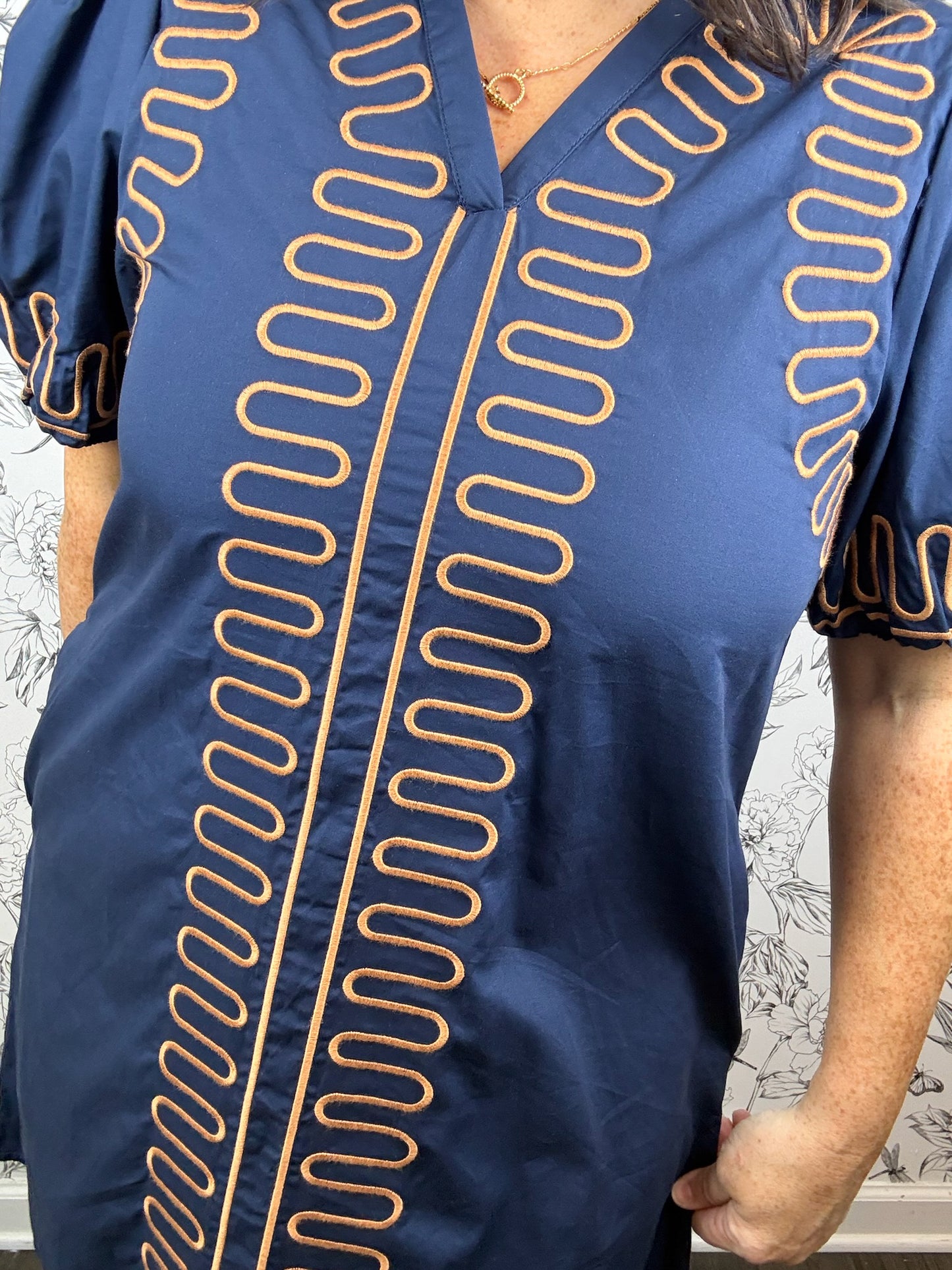 Navy & Cinnamon Mini Dress