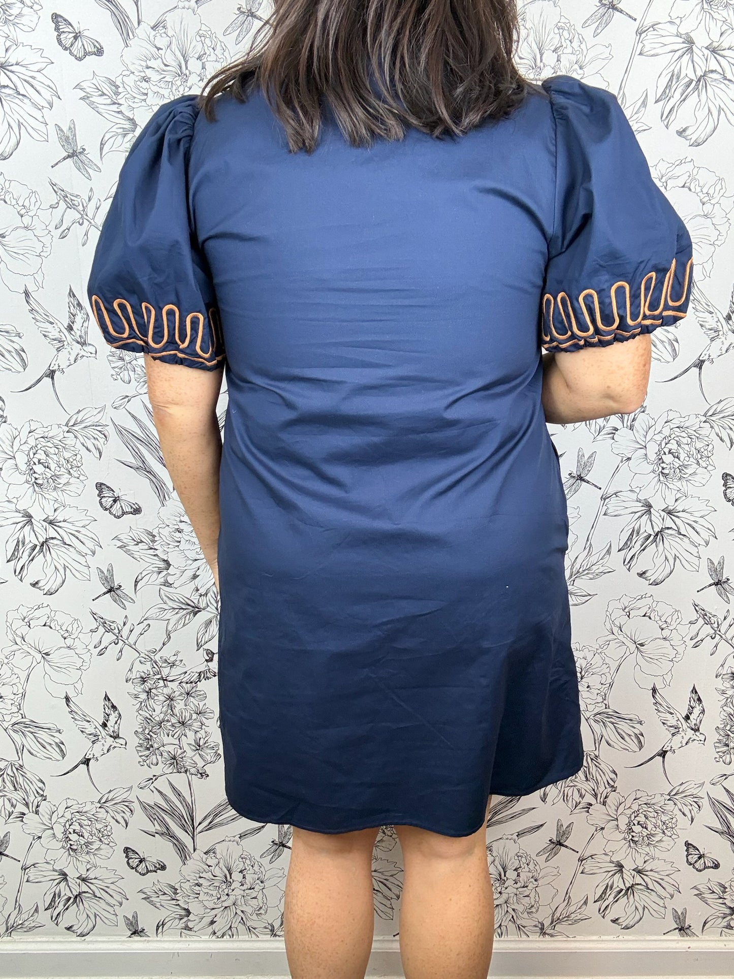 Navy & Cinnamon Mini Dress