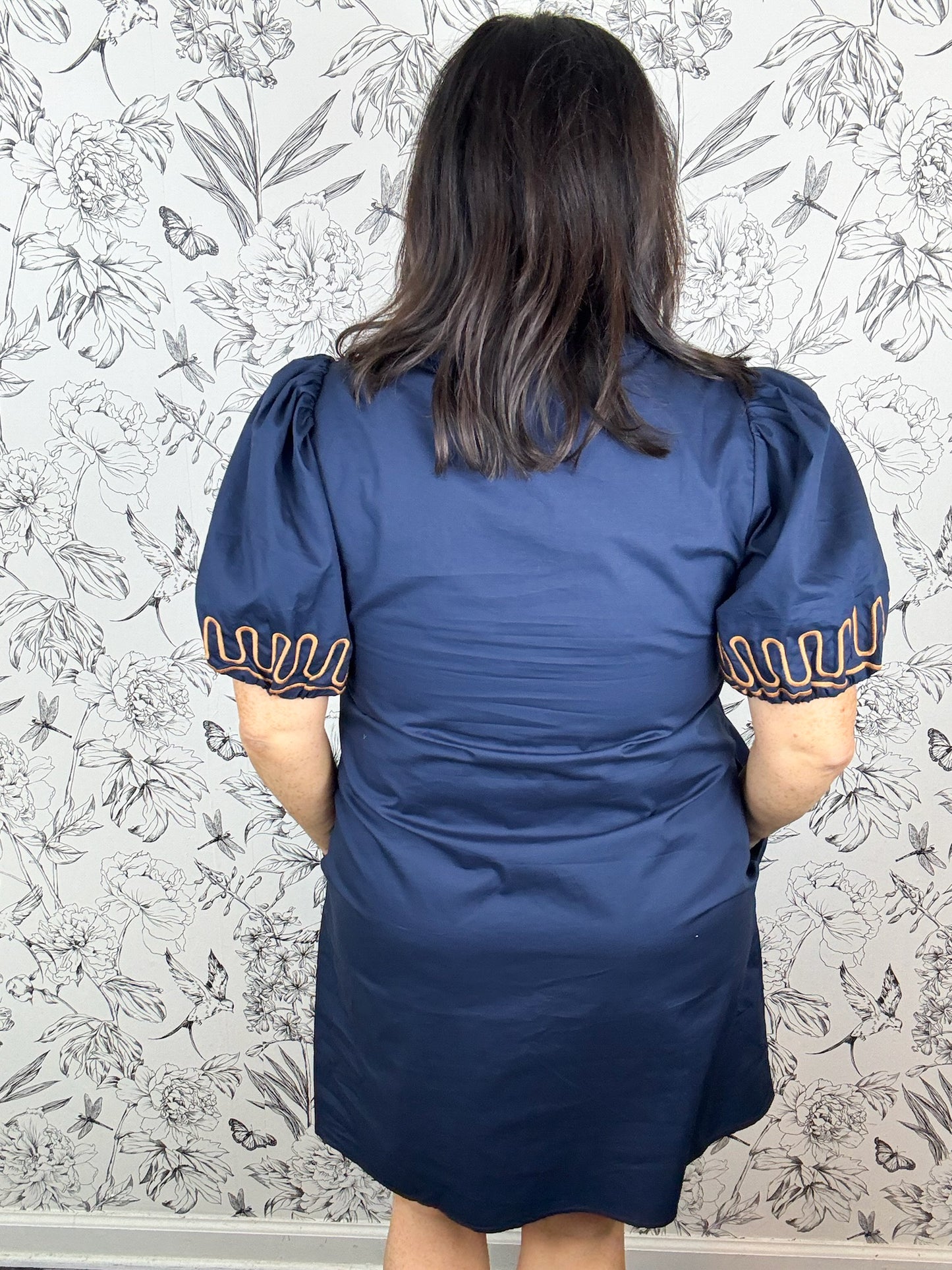 Navy & Cinnamon Mini Dress