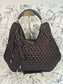 chocolate straw shoulder bag
