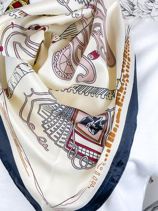 Triangle Scarf Equestrian | White