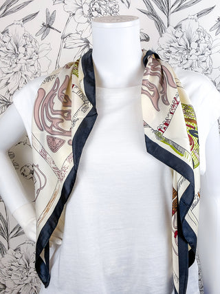 Triangle Scarf Equestrian | White