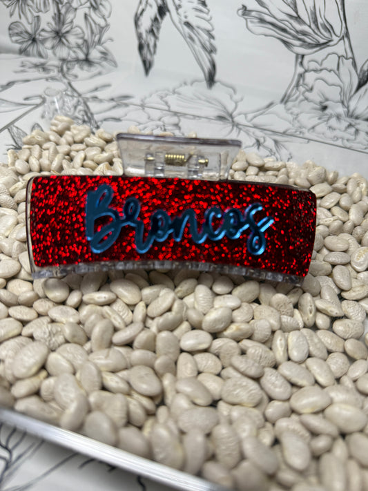Glitter Broncos Hair Clip - Best & Co. Boutique