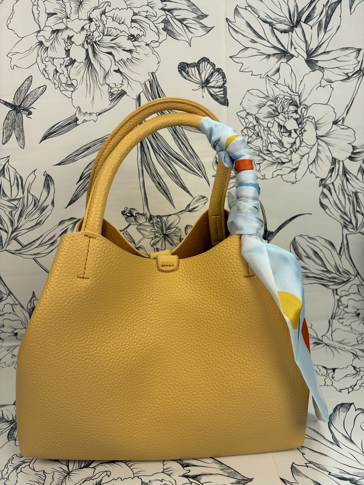 yellow scarf venice bag
