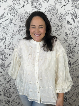 ivory eyelet blouse FATE