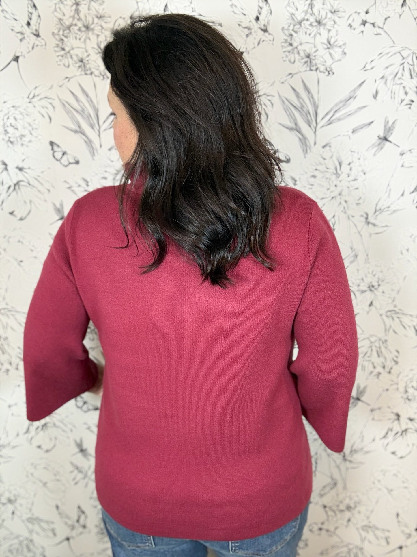 Sugared Cranberry Mock Neck