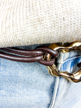 Vegan Rope Statement Belt | Brown