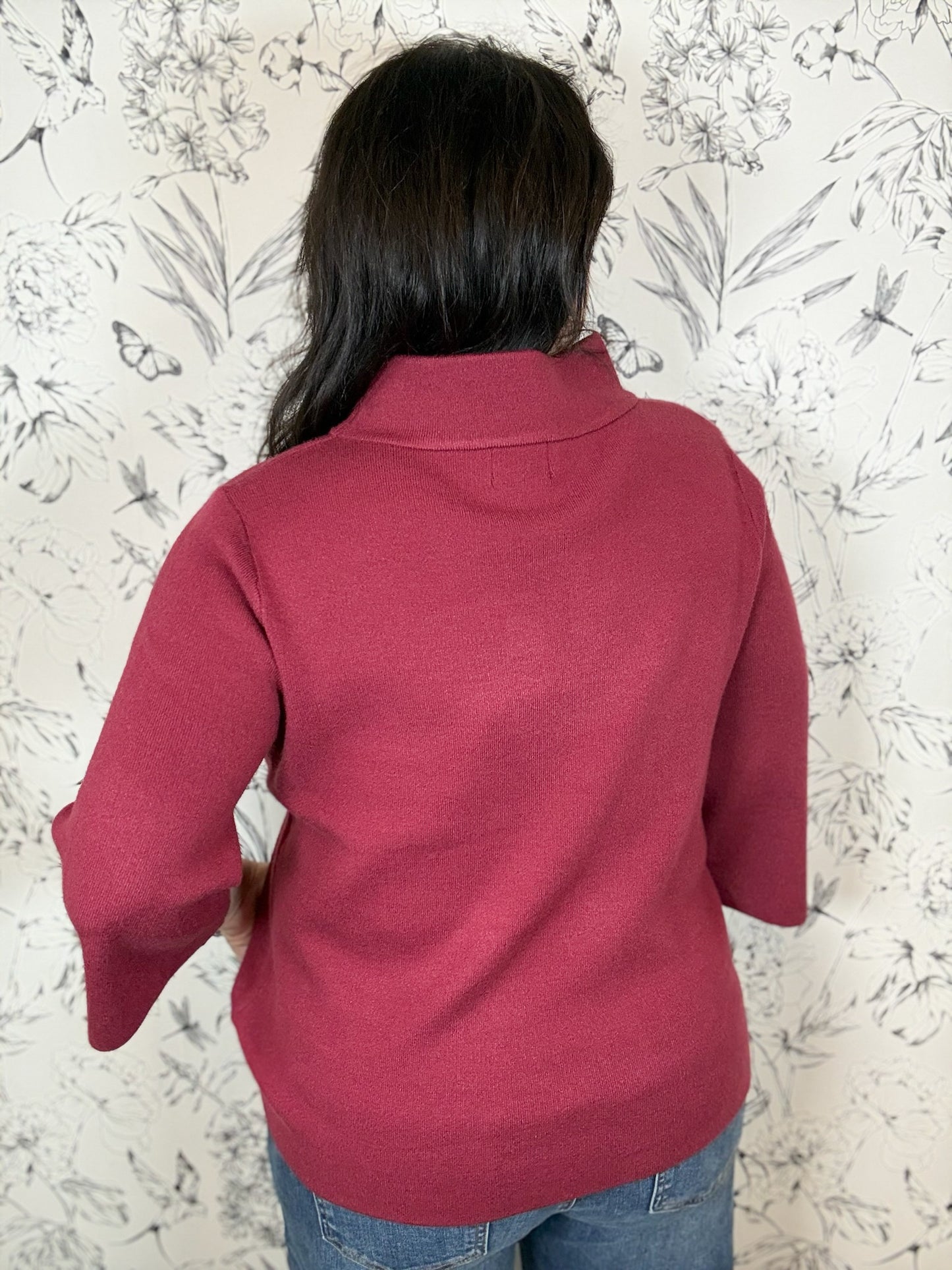Sugared Cranberry Mock Neck