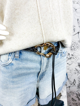 Vegan Rope Statement Belt | Black