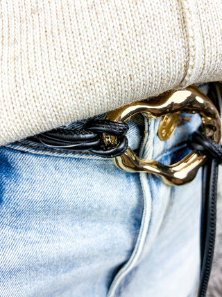 Vegan Rope Statement Belt | Black