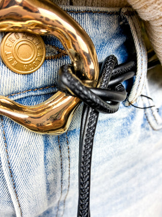 Vegan Rope Statement Belt | Black