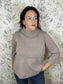mocha mock neck 3/4 sweater FATE