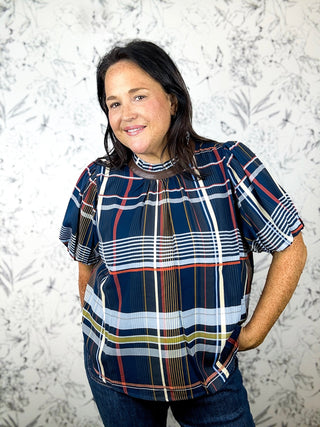 Check Mate Plaid Blouse