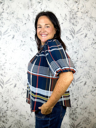 Check Mate Plaid Blouse