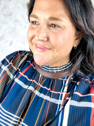 Check Mate Plaid Blouse