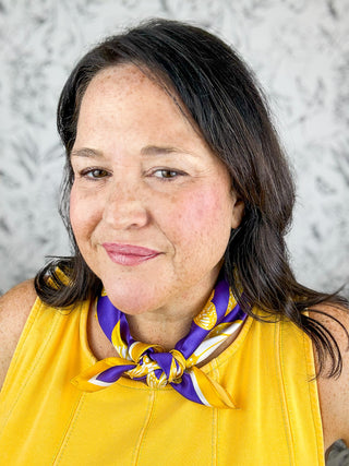 Mariposa Scarf in Purple & Gold