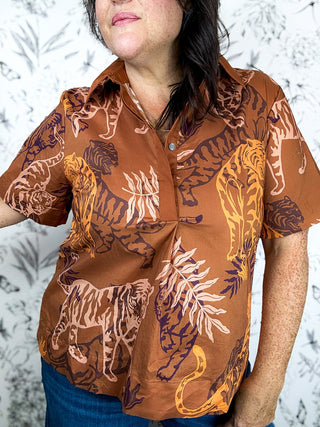 Wild Spirit Tiger Print Top