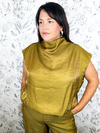 Olive Grove Satin Top