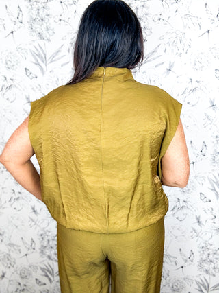 Olive Grove Satin Top
