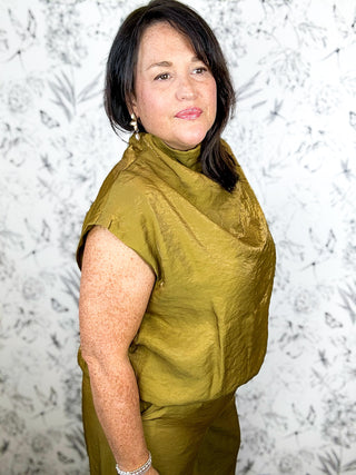 Olive Grove Satin Top