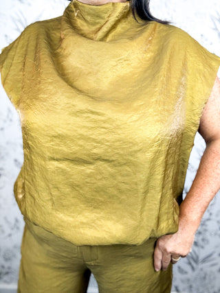 Olive Grove Satin Top