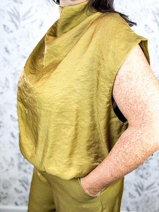 Olive Grove Satin Top