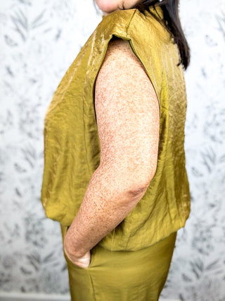 Olive Grove Satin Top