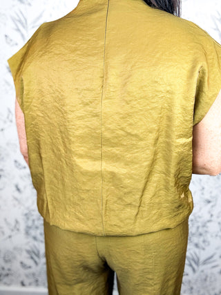 Olive Grove Satin Top