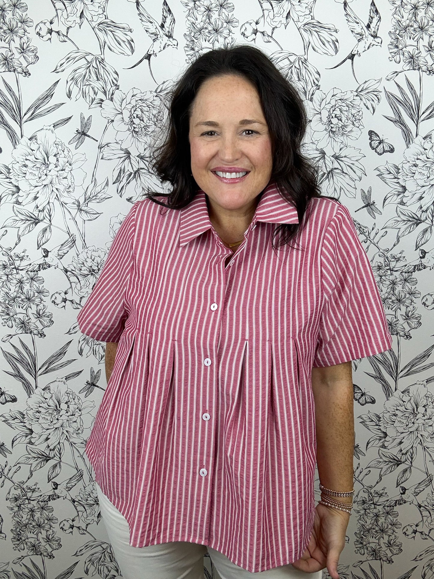 Front Porch Pleated Blouse