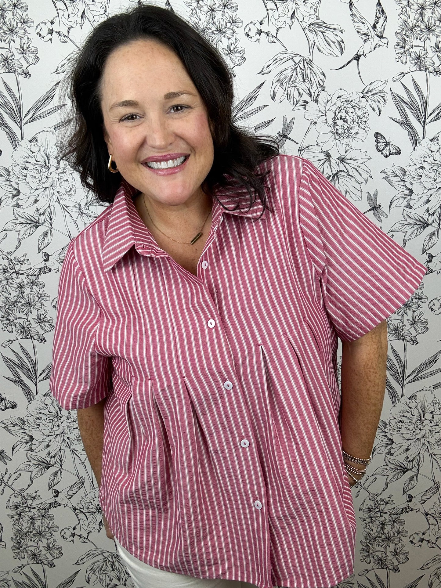 Front Porch Pleated Blouse