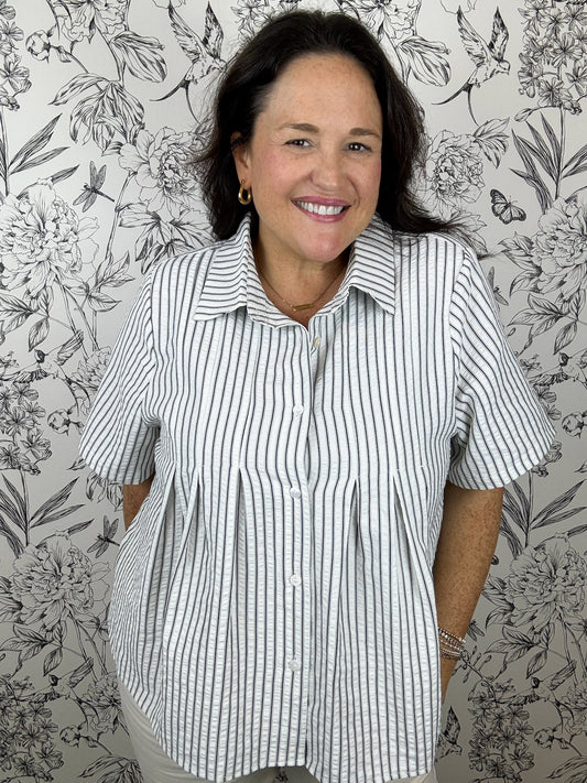 Main Street Pleated Blouse