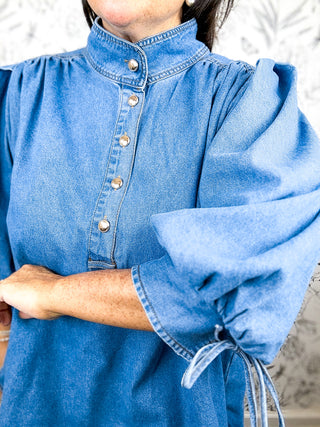 Ashford Denim Blouse | Curvy