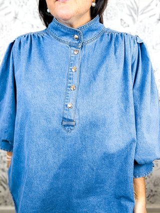 Ashford Denim Blouse | Curvy
