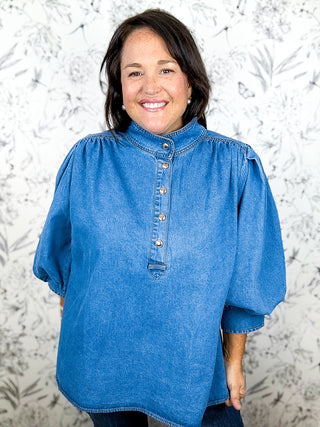 Ashford Denim Blouse | Curvy