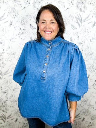 Ashford Denim Blouse | Curvy