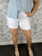 Mid-Rise White Cutoff Shorts