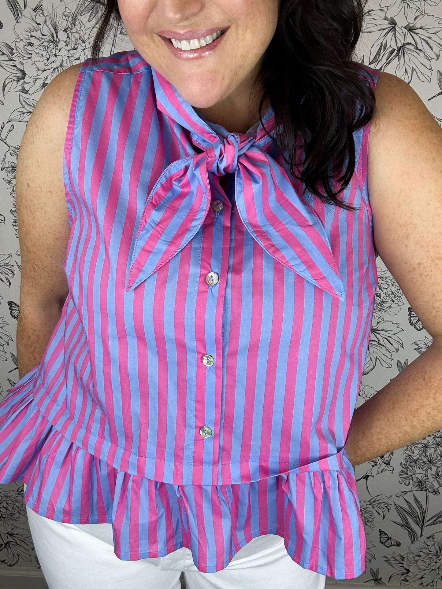Harbor Stripe Bow Blouse