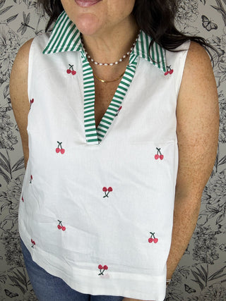 Cherry on Top Collared Tank