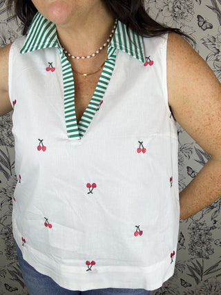 Cherry on Top Collared Tank