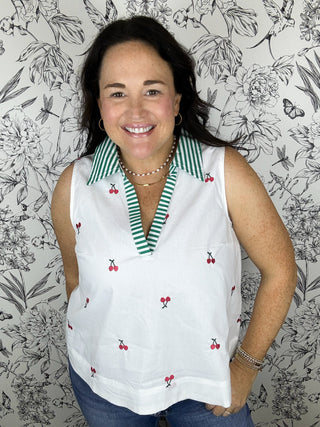 Cherry on Top Collared Tank