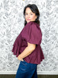 Merlot Charm Pintuck Blouse