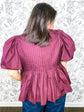 Merlot Charm Pintuck Blouse