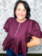 Merlot Charm Pintuck Blouse