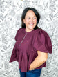 Merlot Charm Pintuck Blouse