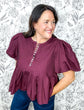 Merlot Charm Pintuck Blouse