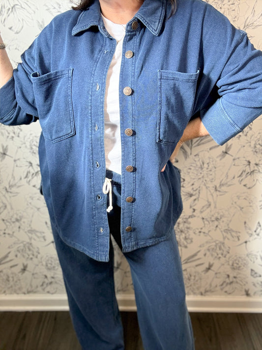 All Day Knit Denim Shacket