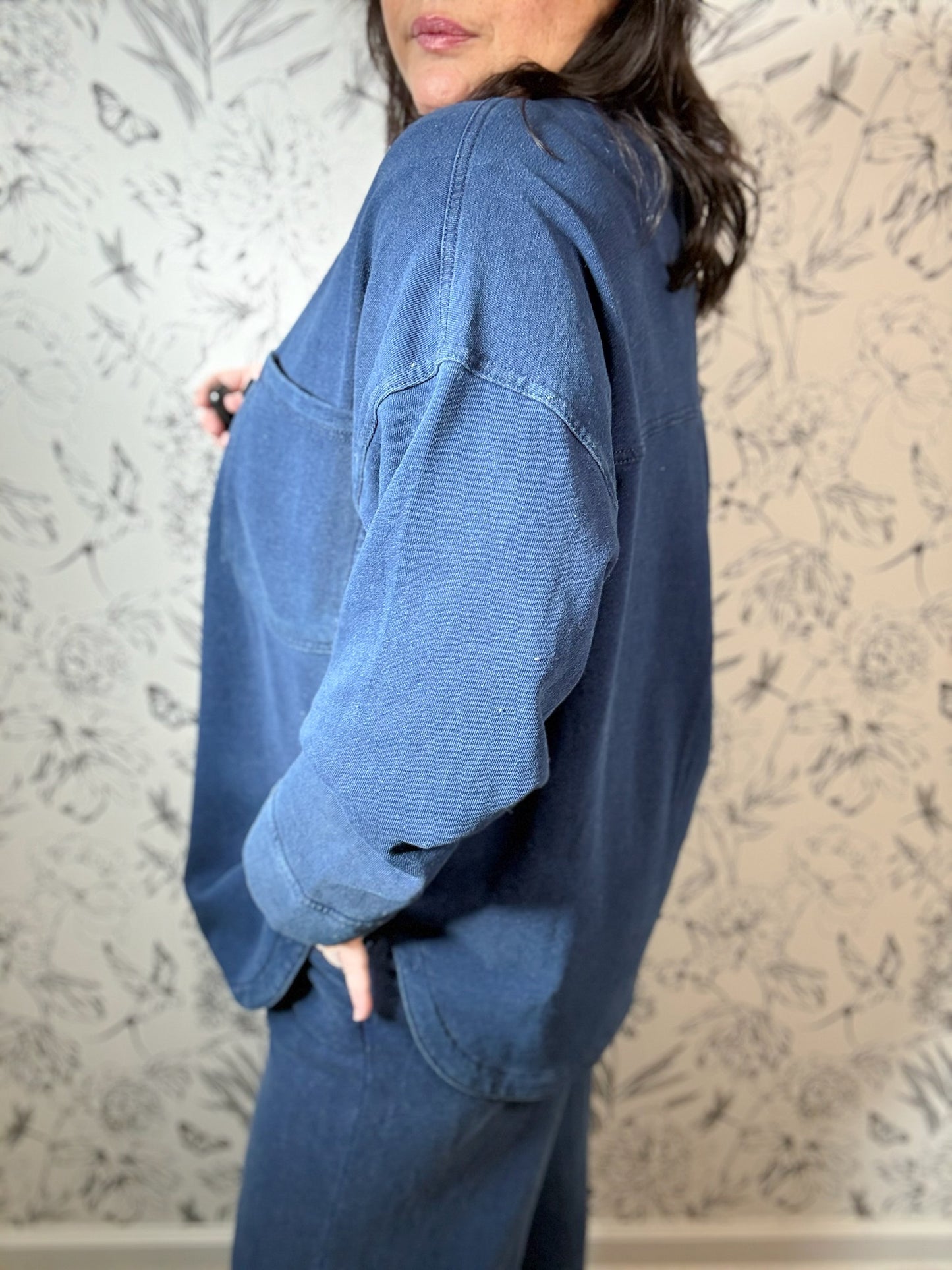 All Day Knit Denim Shacket