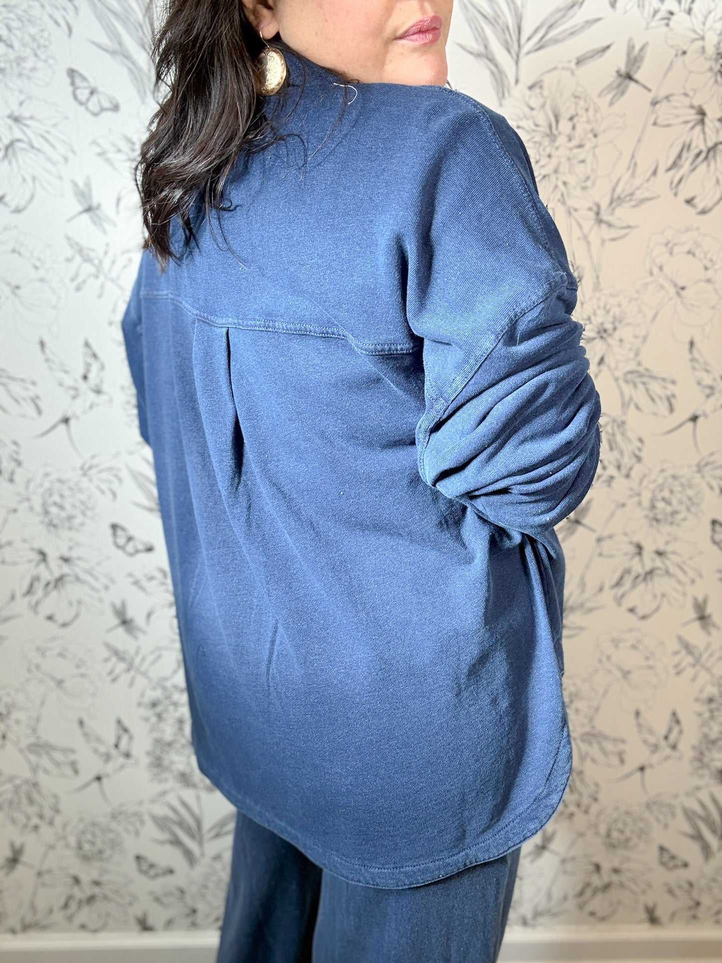 All Day Knit Denim Shacket